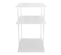 Mesa Lateral Acrílica Transparente de 3 Niveles: 40 Libras/Estante Pequeño Mesita de Noche para Dormitorio, Mesa de Fin Moderna para Sala de Estar con Ensamblaje Fácil, Diseño