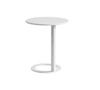 Mesa lateral en forma de C para sala de estar sofá sofá mesa de café redondo con marco de metal oficina de laptop de la portátil para espacios pequeños 48 * 74 cm brillo blanco Friendship Years