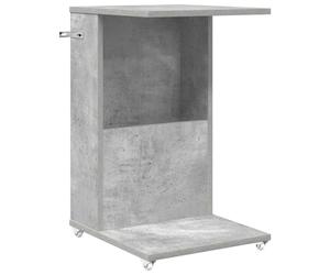 Mesa Lateral Gris Concreto 40 x 35 x 60 cm Madera de Ingeniería con Ruedas | Forma rectangular, acabado atractivo, fácil de mover, uso versátil, cuidados simples