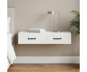 Mesa Lateral Montada en la Pared 87,5 x 34,5 x 17 cm, Organizador moderno rectangular de pared, de almacenamiento, estante elegante y minimalista