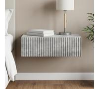 Mesa lateral montada en pared 59 x 34,5 x 17 cm Madera mecanizada gris | Diseño minimalista, líneas limpias, forma rectangular, multifuncional, sala de estar, pasillo