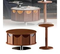 Mesa Lateral Retro con Tiras Ligeras, Mesas De Anidación, Combinación De Mesa De Té Redonda, Mesa De Café De La Sala para El Comedor, Cocina, Dormitorio, Sofá, Cafetería, Salón,BB
