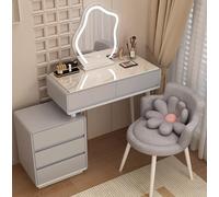 Mesa LED con luces y drawers ajustable brillo y 3 modos de iluminación blancos Makeup Vanity for Bedroom niser for Women and Girls Home Bedroom Furniture Light Grey 80,4 x 40 x 78