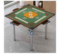 Mesa Mahjong,Plegable, de Cartas de 31 Pulgadas, portátil, con Superficie de Juego Verde, cajón para Juegos de dominó y póker.