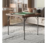 Mesa Mahjong,Plegable - de Juego Multifuncional con Patas de PVC Resistentes al Desgaste, 4 Portavasos, 4 Ranuras, Dominó, Póker y Rompecabezas