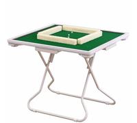 Mesa Mahjong plegable portátil - Mesa de juego para 4 jugadores con portavasos integrados y bandejas de almacenamiento para tarjetas y dominó, uso en interiores y exteriores