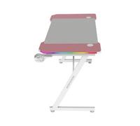 Mars Gaming MGD-X120RGB, Mesa Gaming Ergonómica, Iluminación ARGB con Mando, Fibra de Carbono, Alfombrilla XXL, Soporte Auriculares y Bebida, Gestión Cableado, Escritorio Gaming 120x60cm, Rosa