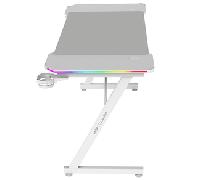 MESA MARS GAMING MGDX120RGBW CHASIS ACERO 120x60x75 FIBRA DE CARBONO RGB MANDO GESTION CABLES BLANCO MGDX120RGBW