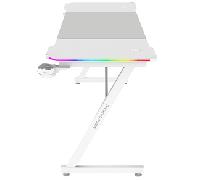 MESA MARS GAMING MGDX160RGBW CHASIS ACERO 160x60x75 FIBRA DE CARBONO RGB MANDO GESTION CABLES BLANCO MGDX160RGBW