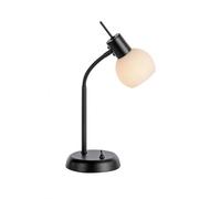 Mesa Metal Cristal 36,8 CM Alto Negro Blanco E14 3000K 430Lm Tischleuchte