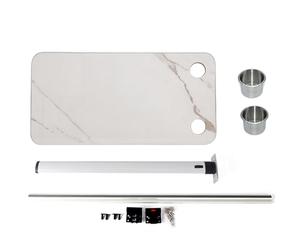 Mesa montada en la pared de RV 33x16 pulgadas, escritorio de camping plegable marco de aluminio de madera sólida, espacio ahorrando superficie de comedor portátil para autocaravana Camper Van activida