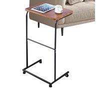 Mesa móvil - Mesa de cama | Mesa con ruedas | Bandeja de cama, mesa para bebidas móvil, mesa de cultivo, mesa de cultivo, mesa con estructura de metal, mesas de salón deslizantes sin ruido