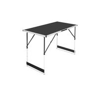 VONROC Mesa multifuncional de 100 x 60 cm, altura ajustable, plegable, ligera y portátil, para uso en interiores y exteriores, resistente a los arañazos y a la intemperie, con asa: