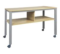 Mesa multifuncional E2008, rodante armazón de aluminio blanco