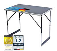 Mesa multifuncional plegable, mesa multiusos, mesa de camping, mesa plegable, mesa de mercado, ajustable en altura, mesa auxiliar para en el jardín para mercados de festivales (Negro: 100 x 60 cm)