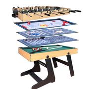 Mesa Multijuego 12 en 1, Juego de Mesa de Billar de 4FT con Fútbol de Mesa, Billar, Tenis de Mesa, Hockey, Juego de Parchís, Bowling, Ajedrez, Damas, Backgammon, Póker y Todas las Adiciones