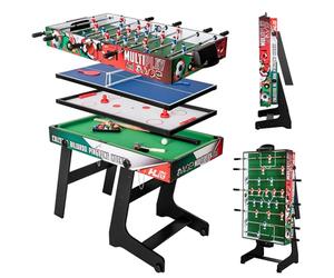Mesa multijuego 4 en 1 - Kicker, Billar, Ping-Pong, Hockey sobre mesa, plegable con varillas telescópicas, multifuncionales, 123 x 61 x 80 cm