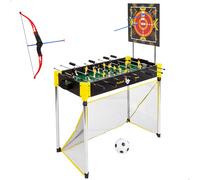 COLORBABY CB Games, Mesa multijuegos 5 en 1, Fútbol, Futbolín, Ping-Pong, Hockey, Tiro al Arco, 92 x 41 x 61 cm, Futbolines para niños, Futbolín Infantil, Regalo para Toda la Familia (85419)