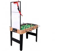 Mesa multijuegos Relaxdays 10 en 1: futbolín, airhockey, Ping-Pong, arquería, póquer, Bolos, ajedrez, etc., Natural