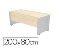 Mesa Oficina Rocada Serie Work 200X80 Cm Acabado Ab04 Aluminio/Blanco