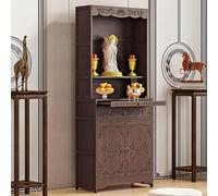 Mesa Ofrenda con Pedestal De Gabinete Chino, Altar de Meditación de Madera Maciza, Mesa de Oración e Incienso, para Oraciones, Adivinación Y Adoración(69 * 38 * 170cm/27.2 * 15 * 66.9in)