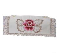 Mesa ovalada bordada con patrón de rosas para camino diseñado para comedor y café para mesas de estilo rústico, decoración de mesa de 40 x 85 cm