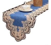Mesa para camino con capa superior de piel sintética y ribete de encaje para banquetes de boda y diseño de mesa interior