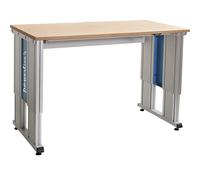 Mesa para cargas pesadas, de altura regulable eléctricamente bedrunka hirth, altura 745 - 1195 mm, tablero multiplex de haya