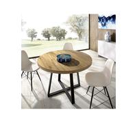 DEKIT GRUPO RIMOBEL Duna Mesa de Comedor Redonda Extensible, Melamina, Nordic, 77x110-158 cm