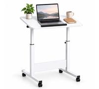 Mesa para portátil, mesa auxiliar, escritorio de pie regulable con ruedas