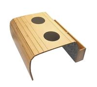 Mesa para reposabrazos de sofá, bandeja antideslizante para reposabrazos de sofá, mesa portátil de madera de bambú para sofá, bandeja de reposabrazos de sofá, bandeja de bolsillo con clip en la mesa