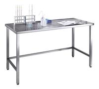 Mesa para salas blancas de acero inoxidable con tablero de trabajo perforado de acero inoxidable