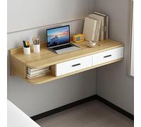 Mesa Pared escritorio flotante para ordenador portátil, con cajón, estación de trabajo multifuncional con escritorio para ordenador portátil, para sala de estar, balcón, dormitorio, estudio(Natural,10