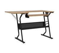 Mesa pequeña para Coser Online, Tablero de Arce con Patas Negras - Mesa para máquina de Coser con Plataforma Ajustable, extensión abatible y Estante de Almacenamiento | Mesa para acolchar/Escritorio