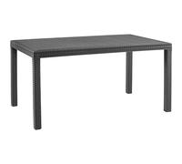 Mesa Plástico Grandes Largo Rectangular Ratán Jardín Exterior 90×150 × 74h CM