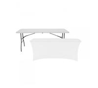 Mesa Plegable 240cm Blanca + Funda Catering 7house