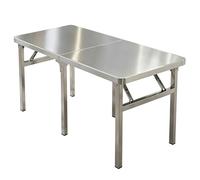 Mesa plegable acero inoxidable: mesa de preparación plegable comercial mesa trabajo base abierta portátil banco de trabajo cocina restaurante, encimera, almacén garaje servicio pesado(180x50x75cm)