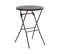 Mesa plegable - acero / poliratán - 79 x 79 x 110 cm - 75 kg - interior/exterior - negra | Uniprodo