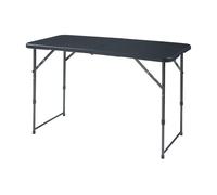 Mesa plegable adelfia altura regulable metal/plástico 120x60cm - negro [en.casa]