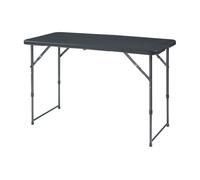 Mesa plegable adelfia altura regulable metal/plástico 120x60cm - ratán negro [en.casa]