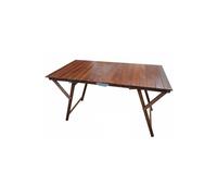 MESA PLEGABLE AHORRA ESPACIO CAMPING JARDÍN 70X140CM MADERA COLOR NUEZ