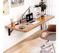 Mesa plegable ajustable de pared, escritorio de madera que ahorra espacio para cocina y comedor, escritorio flotante multiusos con caballete, perfecto para espacios pequeños y oficinas