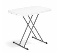Mesa Plegable Ajustable en Altura 49-74 cm | Mesa Auxiliar Portátil 77x50 cm | Estructura de Acero Resistente 70 kg | Pies Antideslizantes | Mesa Camping Jardín Cocina Oficina Fácil Transporte