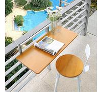 Mesa plegable ajustable para balcón, mesa auxiliar de pared para patio y barandilla, mesa colgante que ahorra espacio para terraza y balcón, diseño plegable versátil