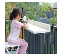 Mesa Plegable Ajustable para barandilla de balcón - Mesa Auxiliar de aleación de Aluminio para terraza y balcón - Mesa de Bar compacta (Negro/Blanco, 120x28CM / 47.2x11IN)