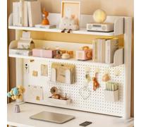Mesa plegable ajustable para oficina y hogar, escritorio multiusos con organizador de abrazadera y tablero de clavijas, almacenamiento versátil para oficina en casa, dormitorio y computación