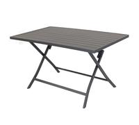 MESA PLEGABLE ALUMINIO RECTANGULAR DECORACIÓN EXTERIOR 77X130 MARRÓN MOD ALABAMA