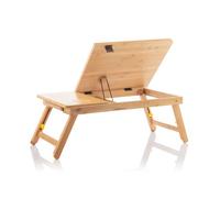 InnovaGoods - Mesa Plegable Auxiliar de Bambú Lapwood, Versátil y Portátil, Ideal para Leer, Escribir, Comer, Trabajar, Patas Plegables y Extensibles, Incluye Cajón y Posavasos, Madera