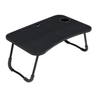 Mesa Plegable Auxiliar portátil pequeña. Mesita para Ordenador en Cama, Sofa, salón, Cocina, Suelo. Posavasos. Patas Antideslizantes. Ranura para Tablet y Pen. Superficie Texturizada. 60x40cm