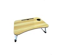 Mesa Plegable, Bandeja para Cama Ideal para Desayuno, Portátil, Ordenador y Libros, Ergonómica, Mesa Auxiliar con Atril para Leer en la Cama 60x40x26 cm. (Nogal)